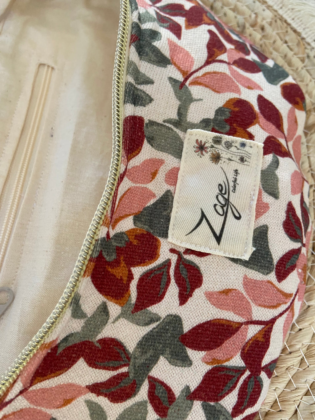 Sac Banane Femme | Gabardine Fleurs roses & doublure beigeSac Femme Zage Colorful Life