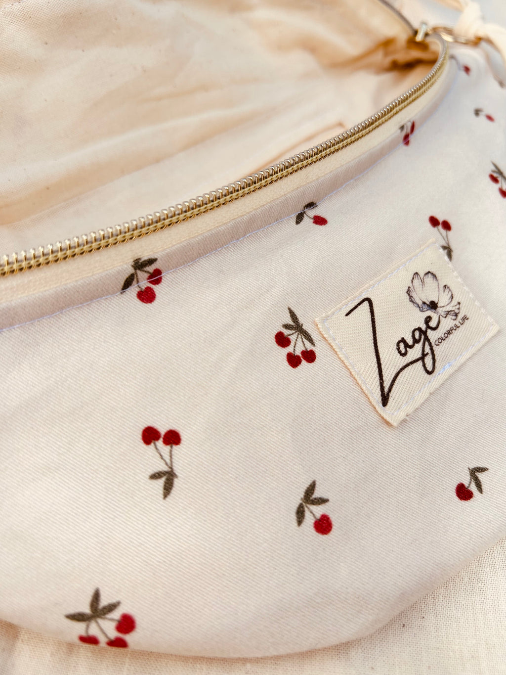 Sac Banane Femme -  gabardine cerise & doublure beigeSac Femme Zage Colorful Life