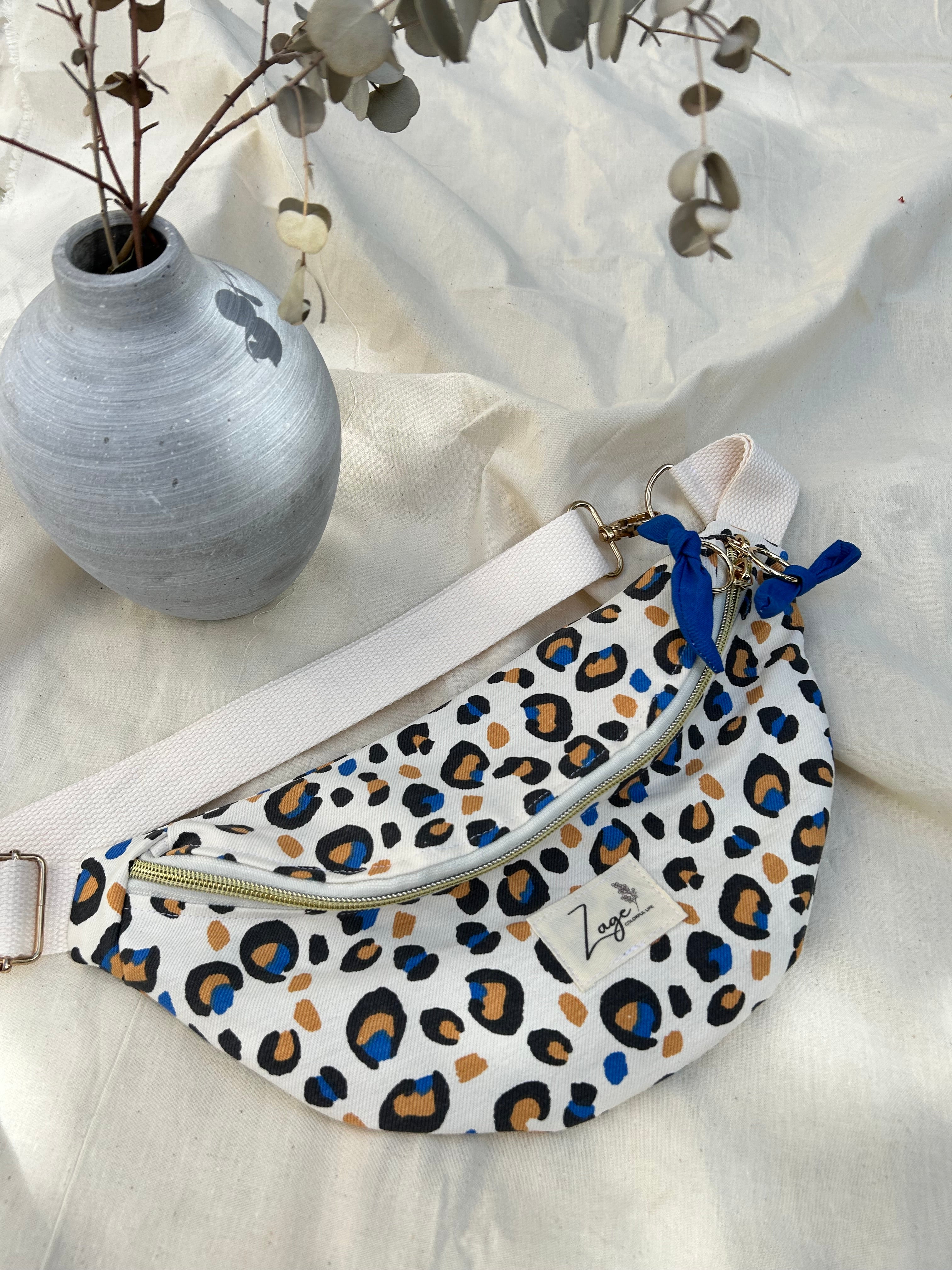 Sac Banane Femme | Gabardine Léopard café & doublure beige (Copie)Sac Femme Zage Colorful Life