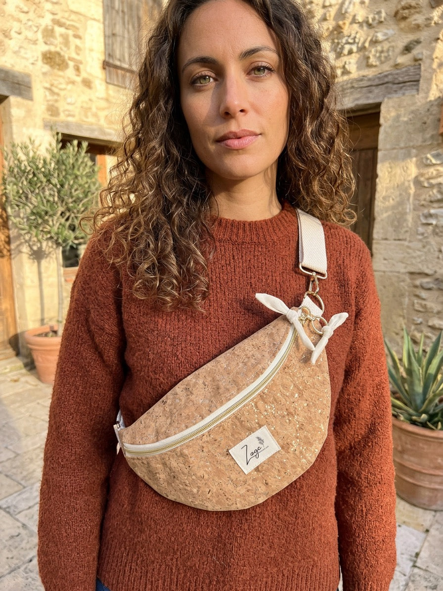 Sac banane femme | Tissu effet liège  & doublure beigeSac Femme Zage Colorful Life