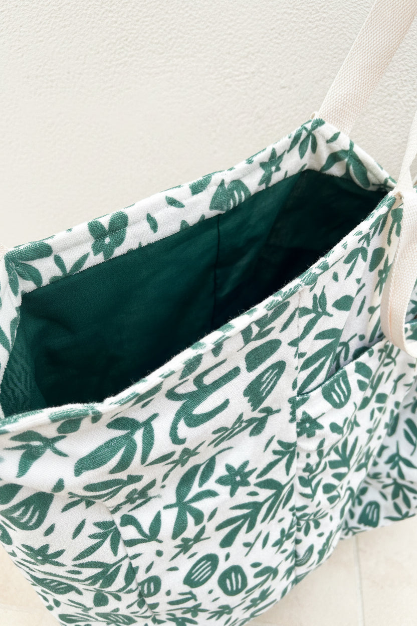 Sac Cabas de plage, Maxi cabas | Éponge graphique verte & Doublure verteSac Femme Zage Colorful Life