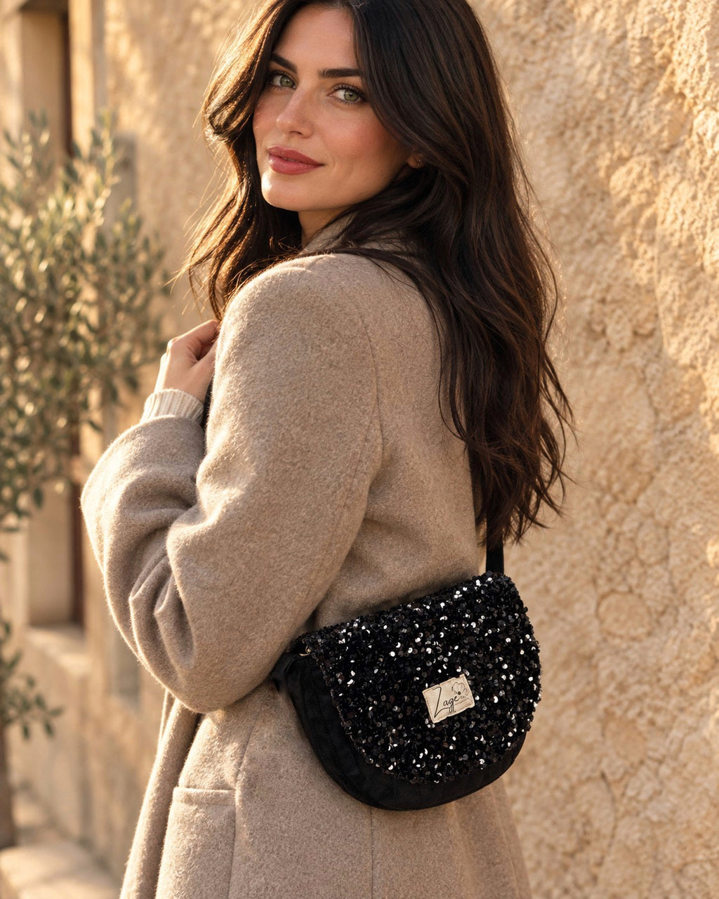 Sac Besace à rabat femme fête | Sequins, velours matelassé  & doublure noireSac Femme Zage Colorful Life