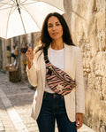 Sac banane femme Déperlant | Softshell Rayures zèbre noir et marron , doublure noireSac Femme Zage Colorful Life