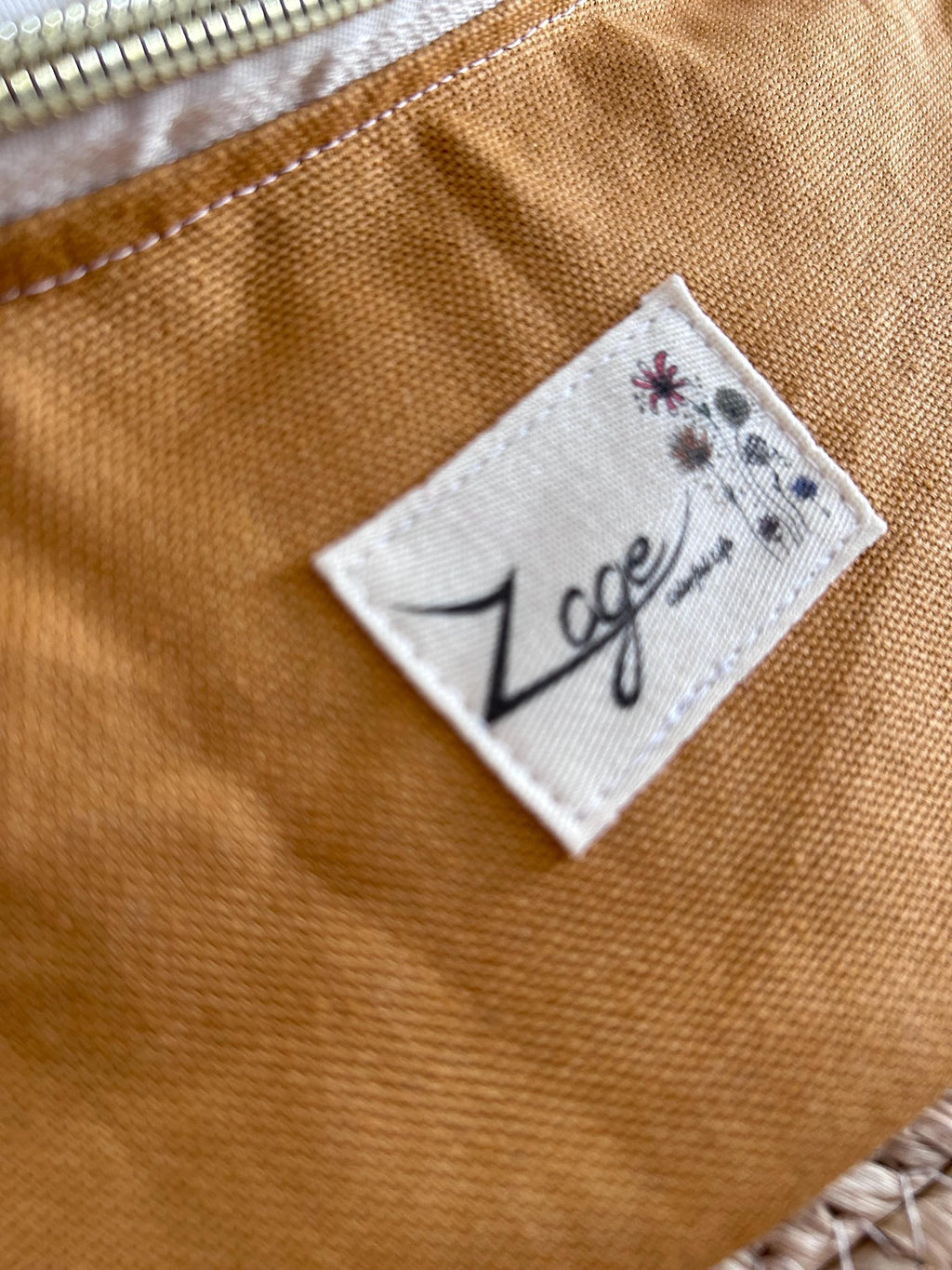 Sac banane femme été | Toile canvas jaune moutarde & doublure fleurie roseSac Femme Zage Colorful Life