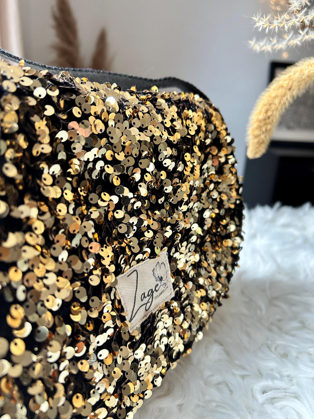 Sac Besace à rabat femme fête | Sequins, velours matelassé  & doublure noireSac Femme Zage Colorful Life