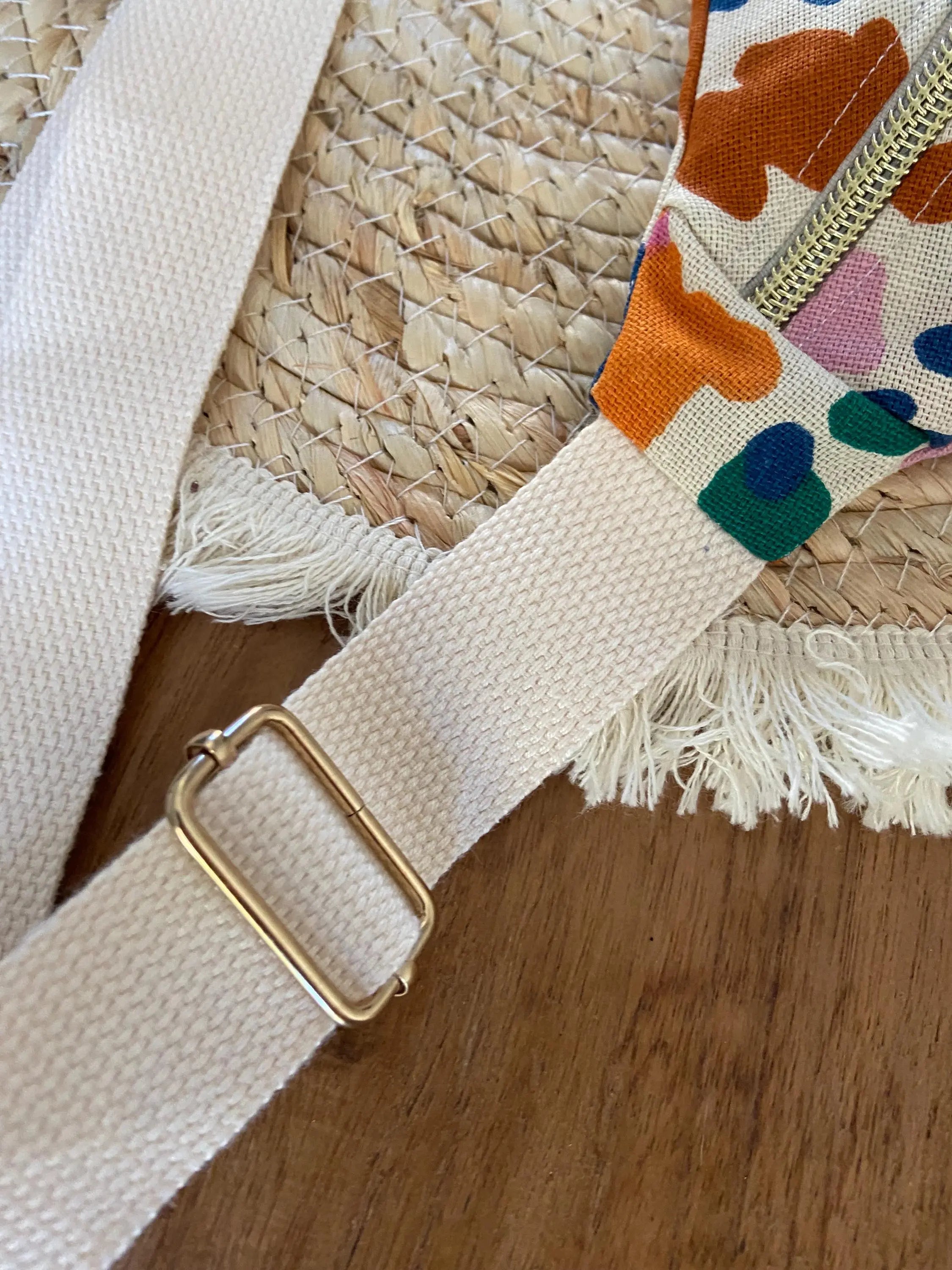 Sac Banane Femme | Toile de coton fleurie multicolore & doublure TerracottaSac Femme Zage Colorful Life
