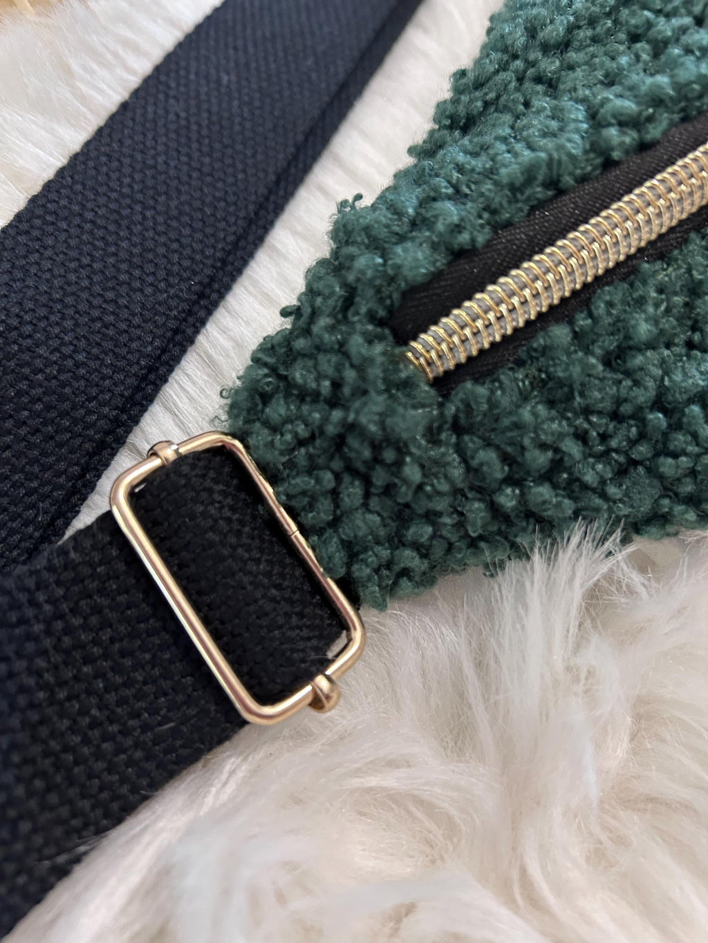 Sac Banane Femme fête | Bouclette vert foncé & doublure tissu indien fleuriSac Femme Zage Colorful Life