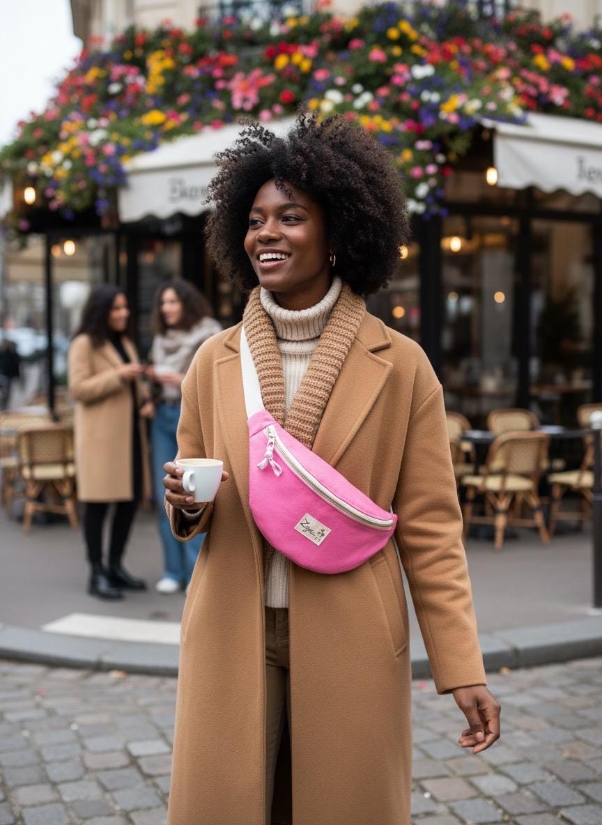 Sac banane femme été | Toile canvas rose & doublure rose vichySac Femme Zage Colorful Life