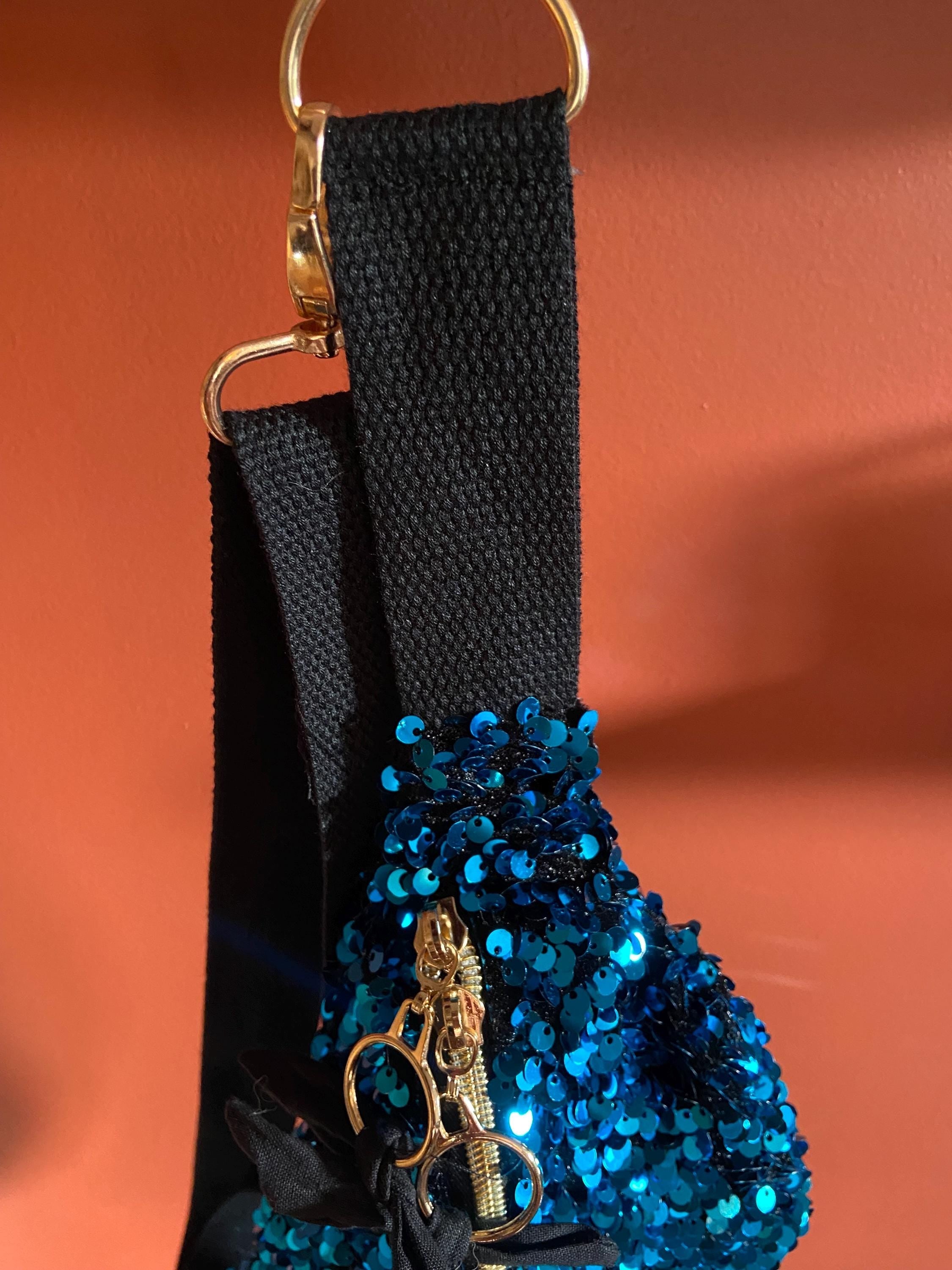 Sac banane fête femme  | Sequins bleu tuquoise & doublure noirSac Femme Zage Colorful Life