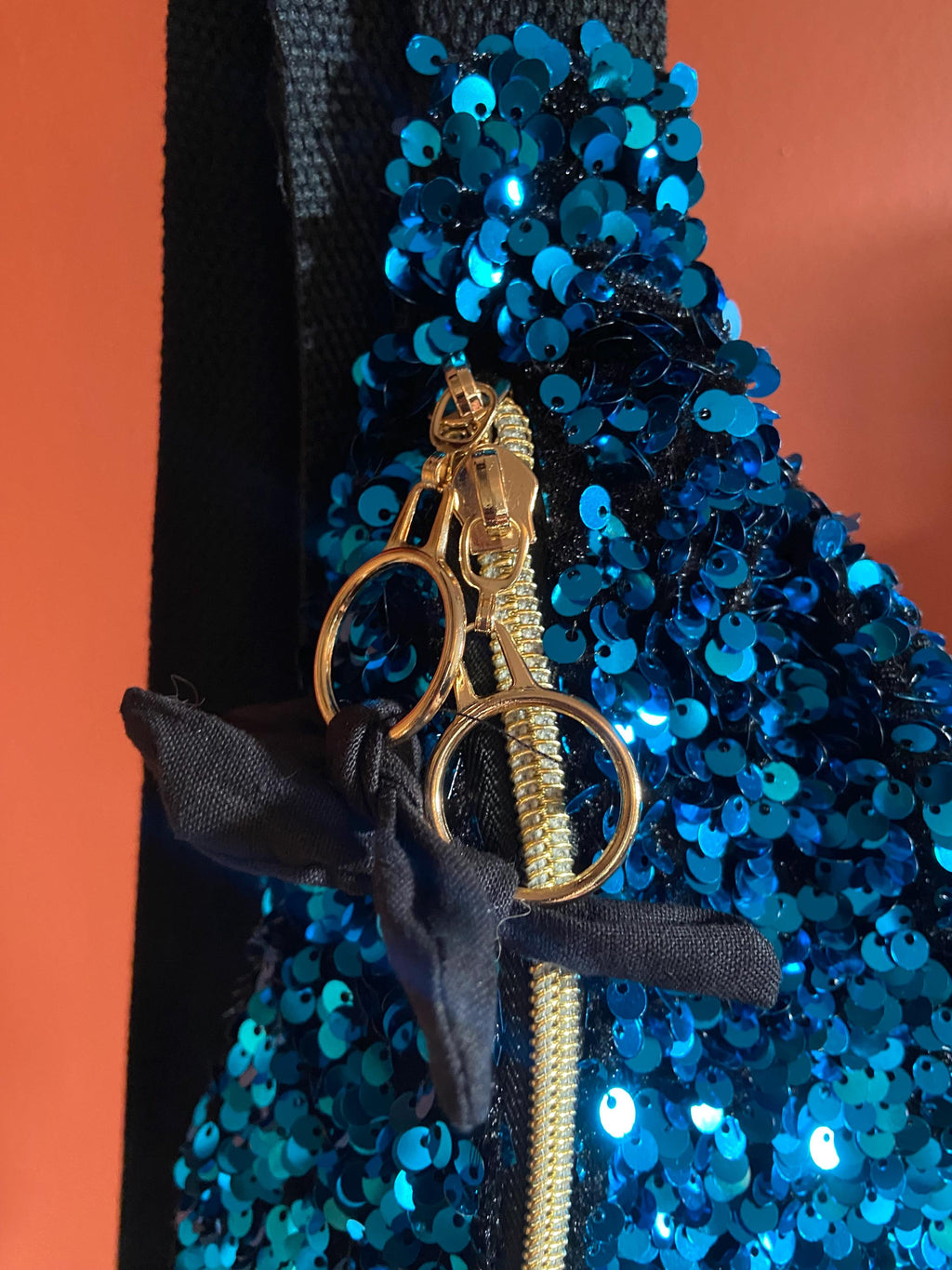 Sac banane fête femme  | Sequins bleu tuquoise & doublure noirSac Femme Zage Colorful Life