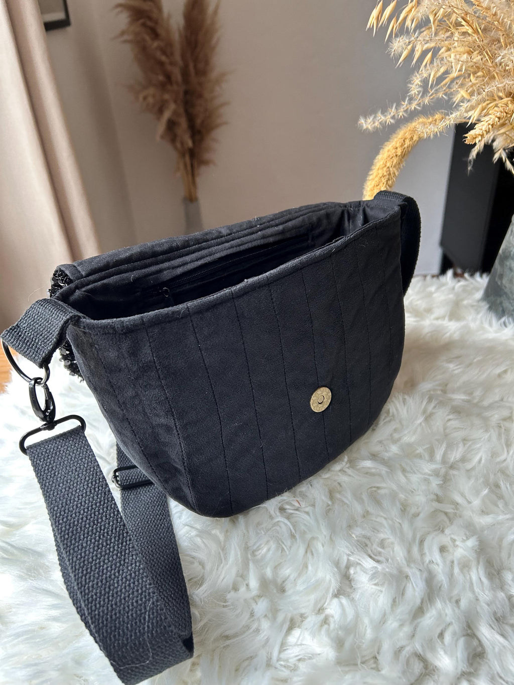 Sac Besace à rabat femme fête | Sequins, velours matelassé  & doublure noireSac Femme Zage Colorful Life