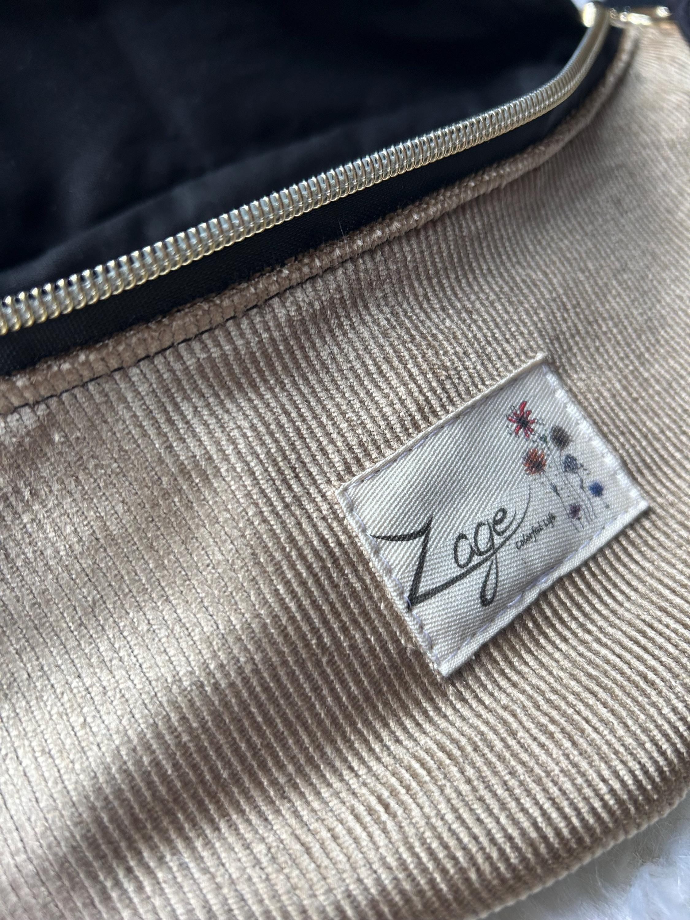 Sac banane femme hiver | Velours côtelé  doré & doublure noireSac Femme Zage Colorful Life