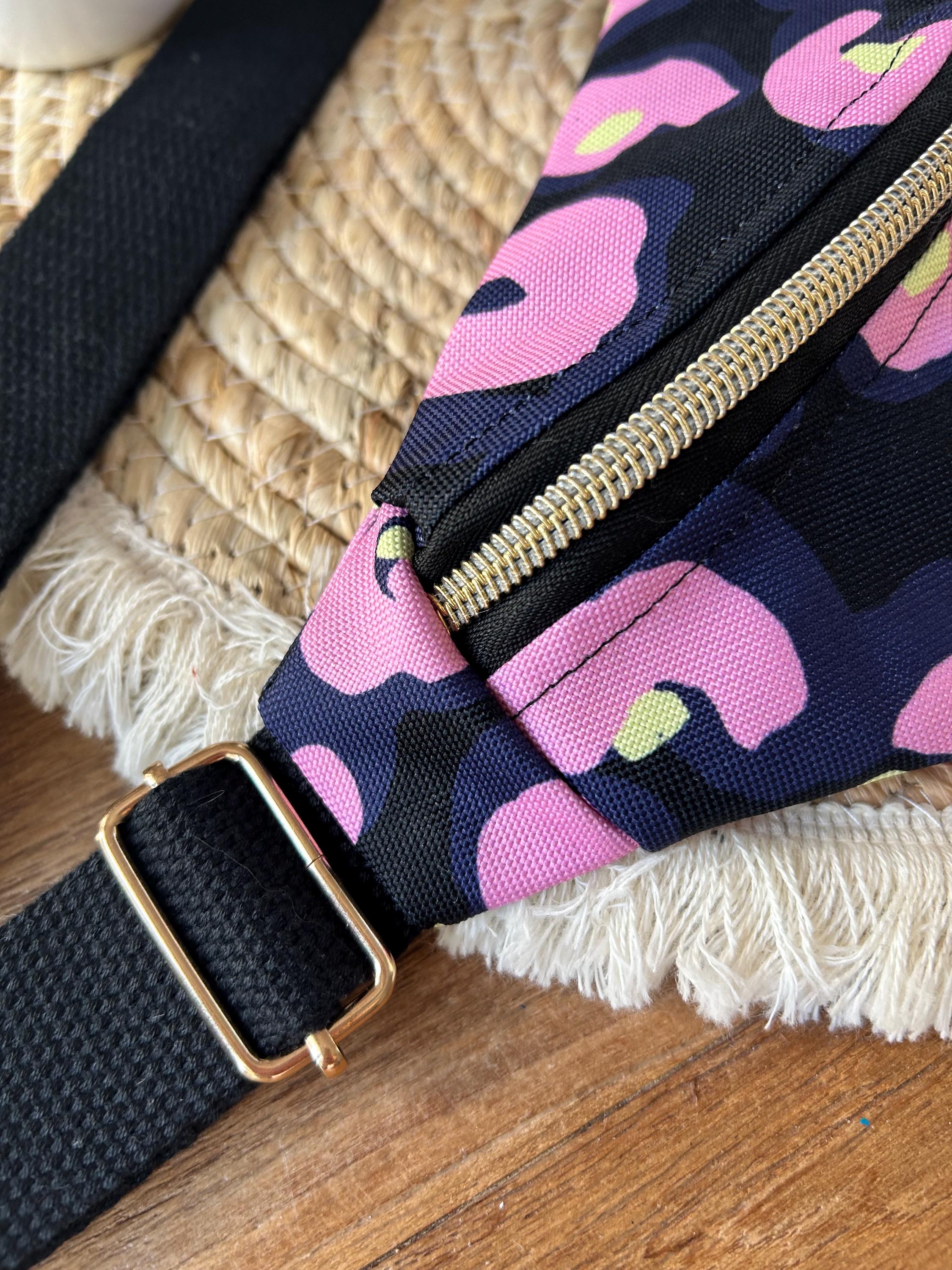 Sac banane  Imperméable femme | Toile Graphique Léopard coloré & doublure bleue marineSac Femme Zage Colorful Life