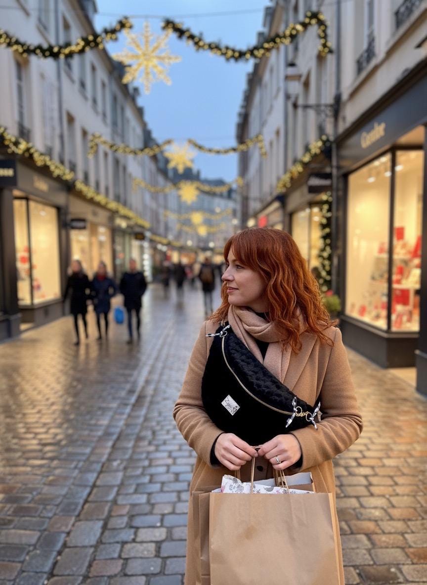 Sac banane femme hiver| Fausse fourrure noire & doublure vichy noireSac Femme Zage Colorful Life