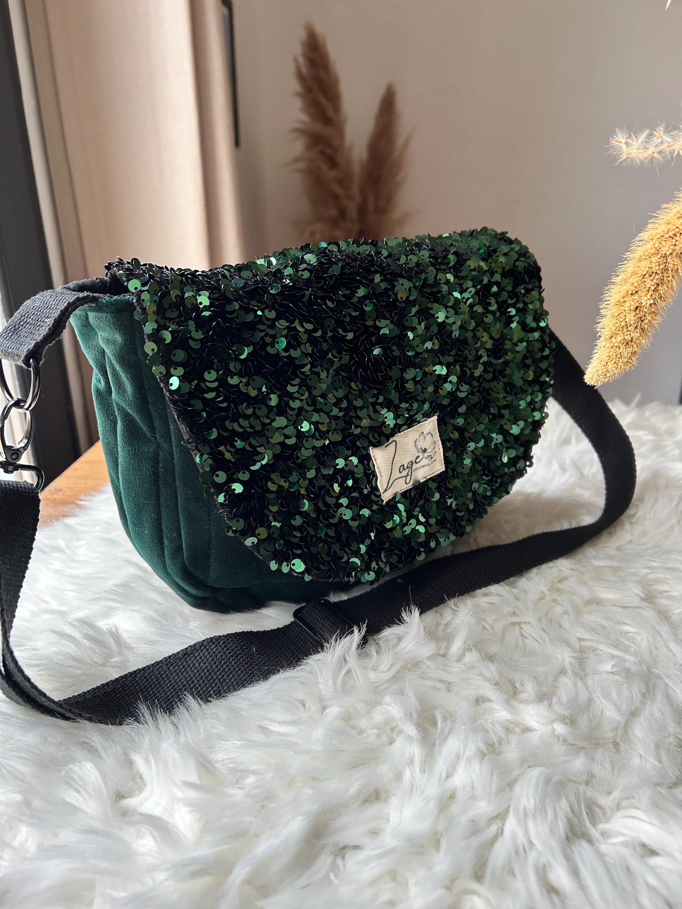 Sac Besace à rabat femme fête | Sequins, velours matelassé  & doublure noireSac Femme Zage Colorful Life