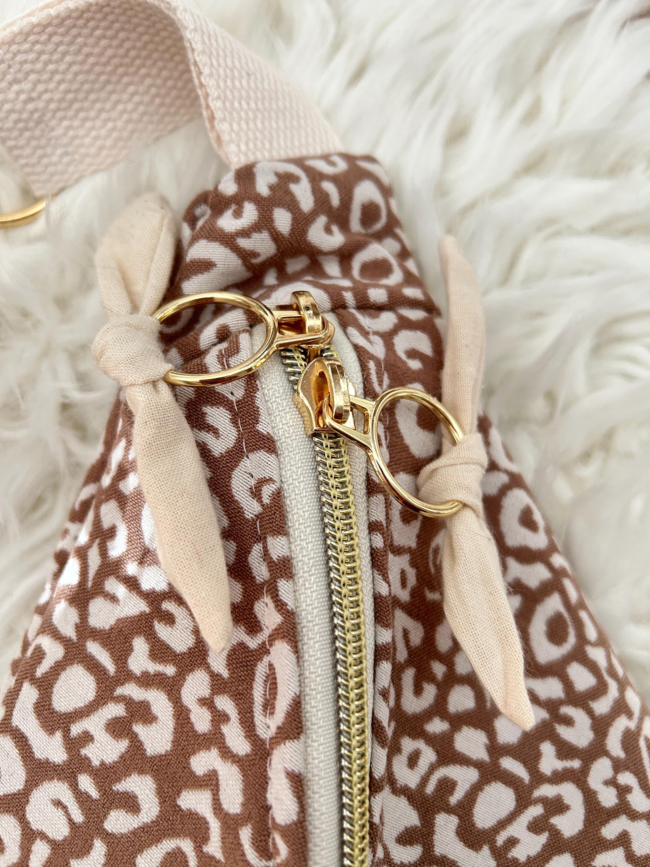 Sac banane femme hiver| Jacquard léopard café & doublure beigeSac Femme Zage Colorful Life