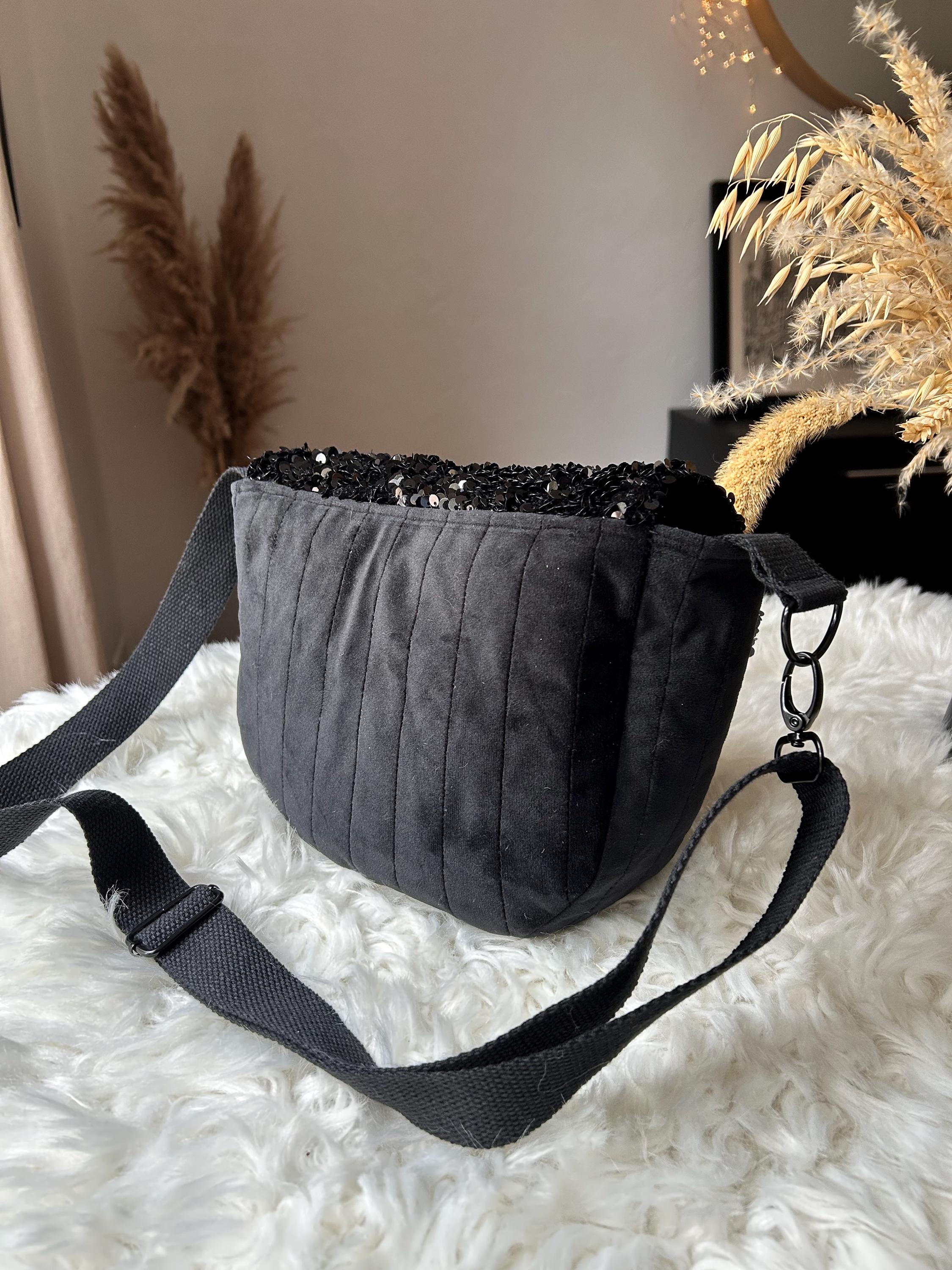 Sac Besace à rabat femme fête | Sequins, velours matelassé  & doublure noireSac Femme Zage Colorful Life