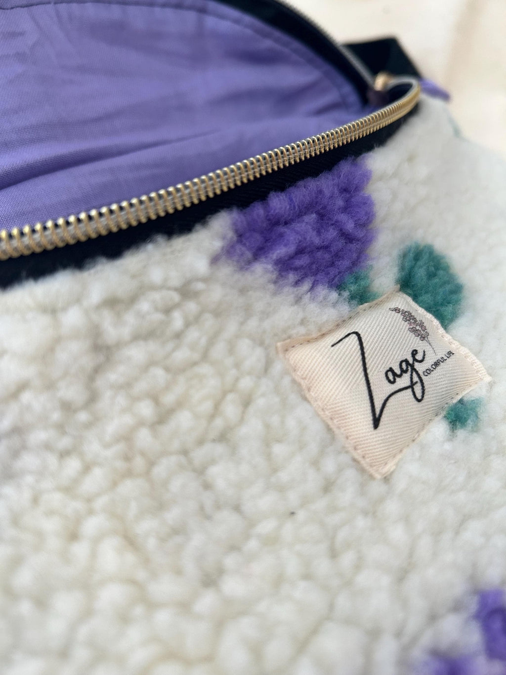 Sac banane femme hiver | Bouclettes / Sherpa  tulipes violettes, doublure violette | Flower Fanny Pack, Bum bag, Gürteltasche, belt bagSac Femme Zage Colorful Life