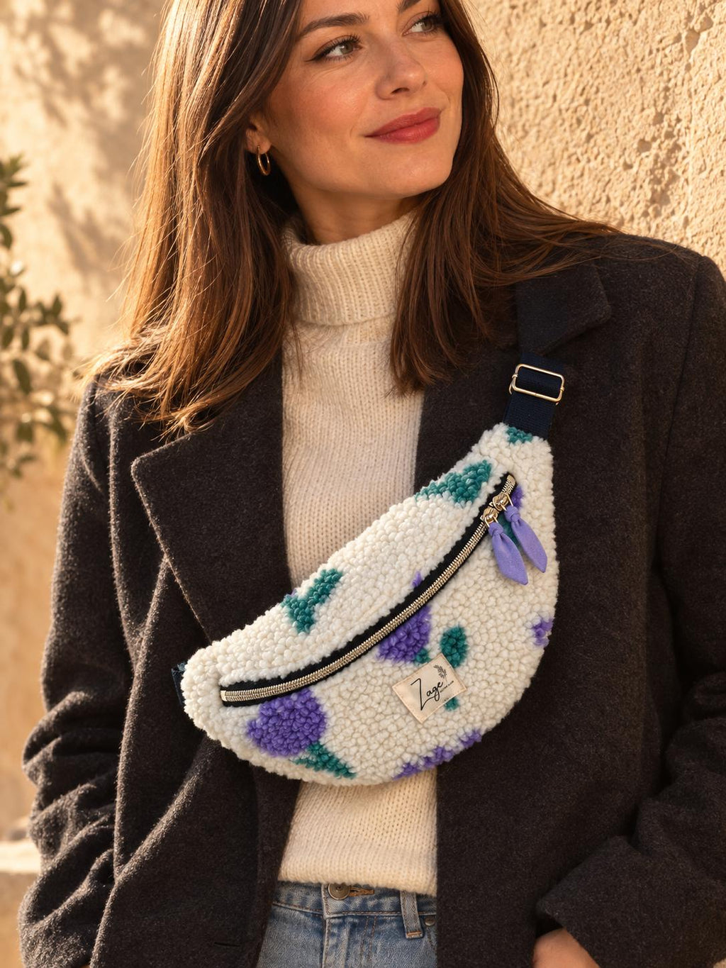 Sac banane femme hiver | Bouclettes / Sherpa  tulipes violettes, doublure violette | Flower Fanny Pack, Bum bag, Gürteltasche, belt bagSac Femme Zage Colorful Life