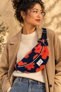 Sac banane femme hiver | Bouclettes / Sherpa  bleu marine fleuries orange, doublure bleu marine | Flower Fanny Pack, Bum bag, GürteltascheSac Femme Zage Colorful Life